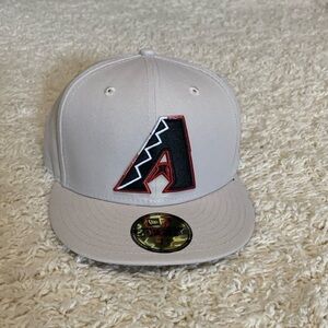 New Era Beige Arizona DBacks Cap with Black and Red Logo